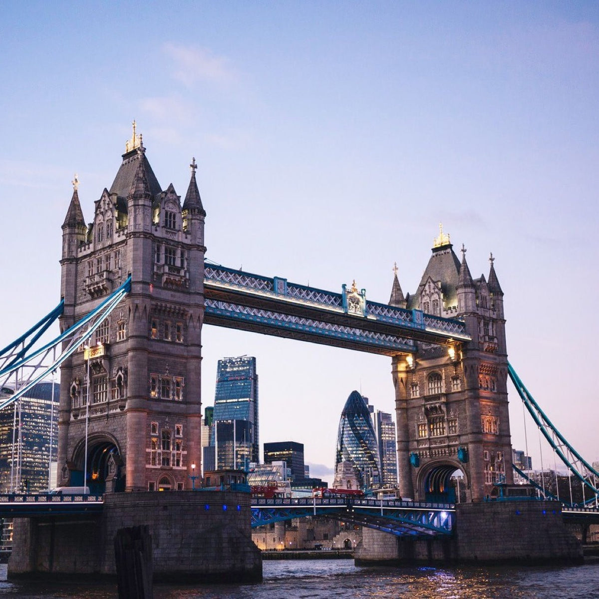 Tower Bridge over the River Thames in London.
