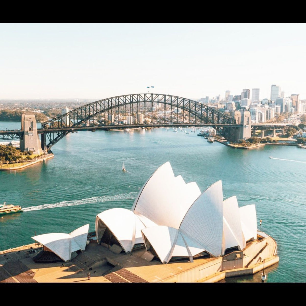 Sydney Opera House and Harbour Bridge at Sydney Harbour.