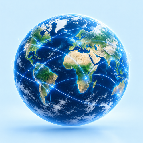 Global eSIM connectivity illustration