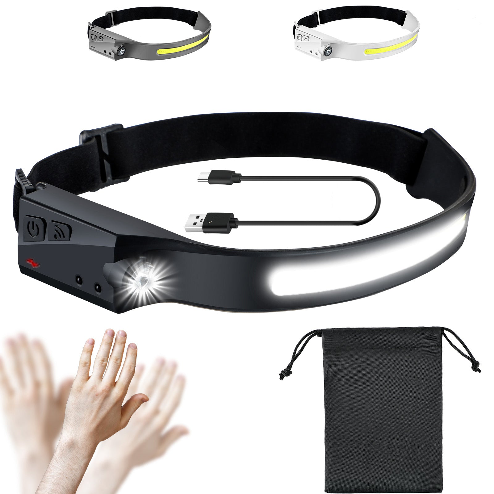 LED Headlamp | Wide Beam | Black Headlight - Get Yours Now! -Black- Simbelle